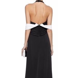 Mikael Aghal two-toned cady halter neck gown